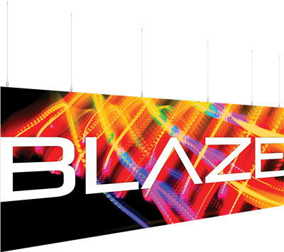 20ft Blaze Hanging Light Box Banner