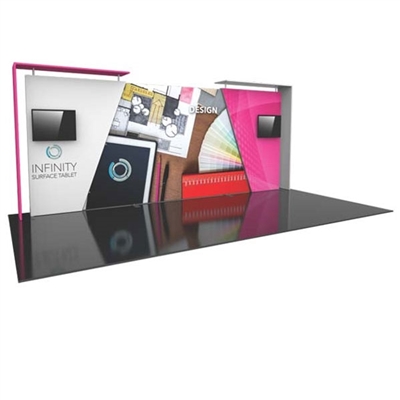 20ft Formulate Designer Fabric Backwall Kit 7 with two Monitors